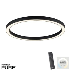 PURE LED-kattovalaisin Lines, Ø 70 cm, antrasiitti, CCT, kaukosäädin