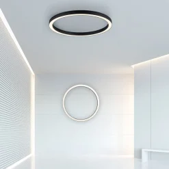 PURE LED-kattovalaisin Lines, Ø 70 cm, antrasiitti, CCT, kaukosäädin