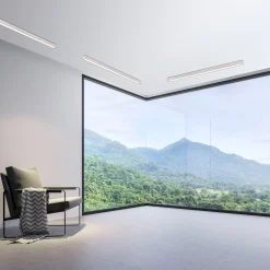 PURE LED-kattovalaisin Lines, 110 cm, hopea, CCT, kaukosäädin