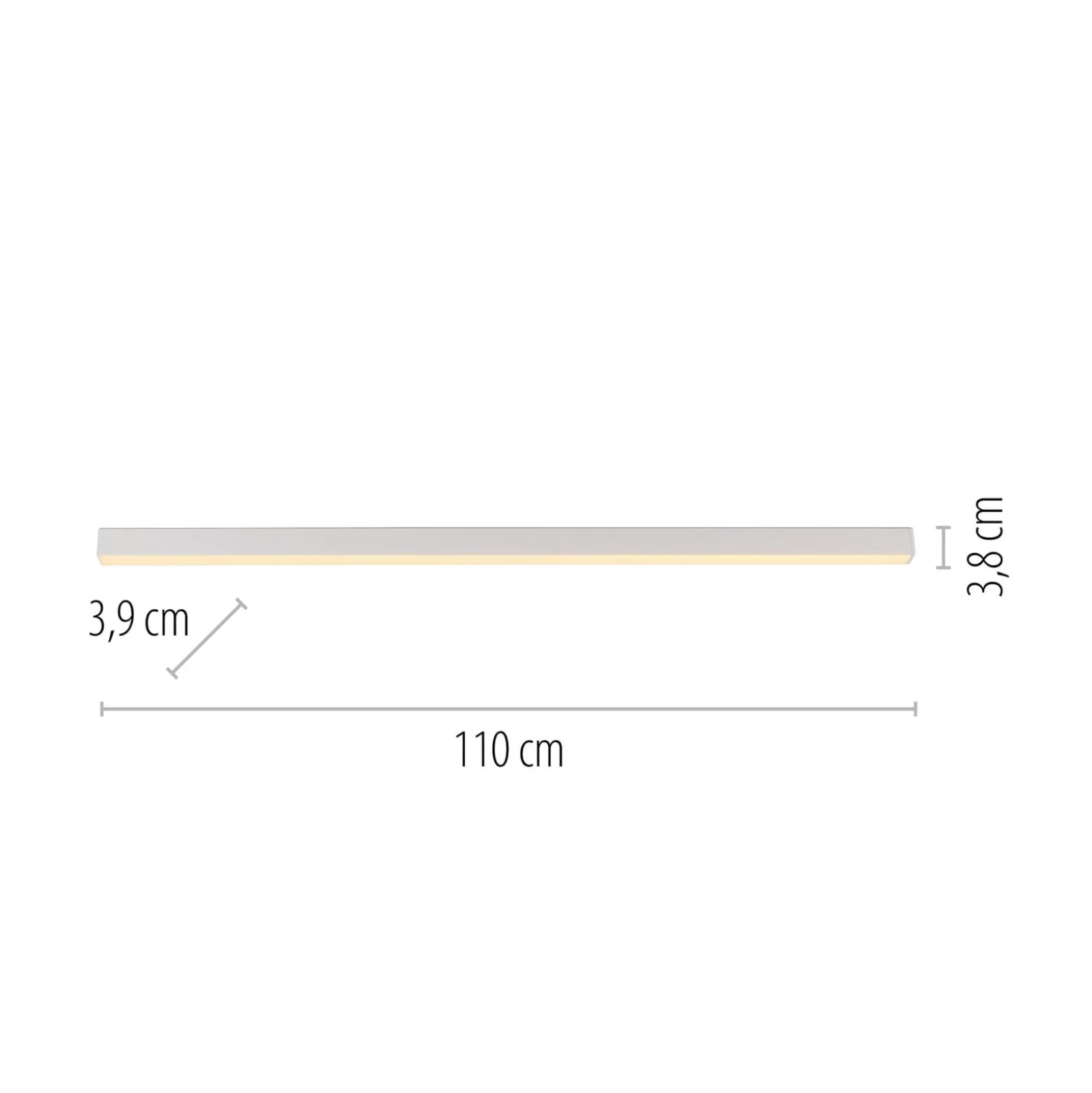 PURE LED-kattovalaisin Lines, valkoinen, 110 cm, CCT, kaukosäädin