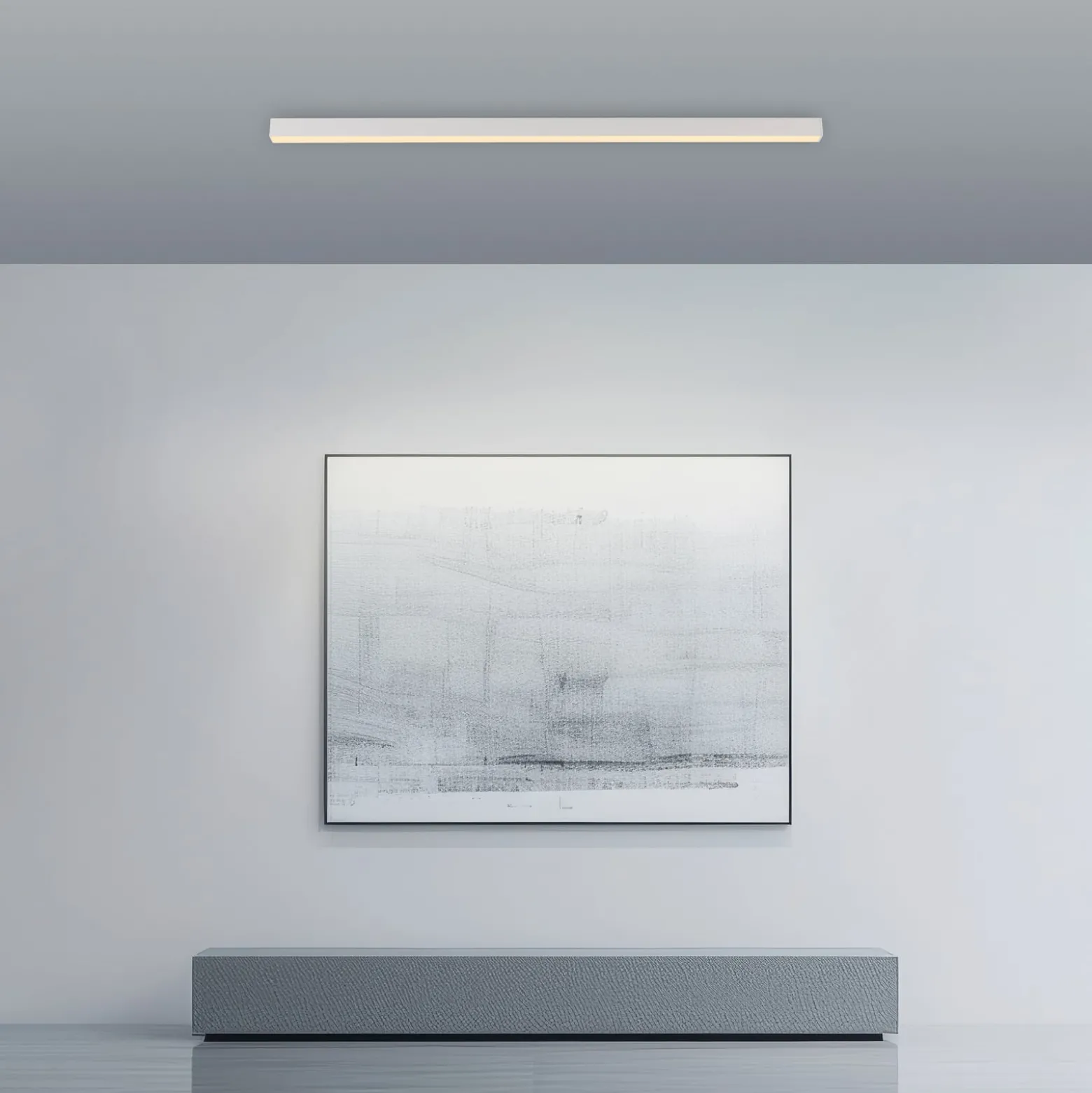 PURE LED-kattovalaisin Lines, valkoinen, 110 cm, CCT, kaukosäädin