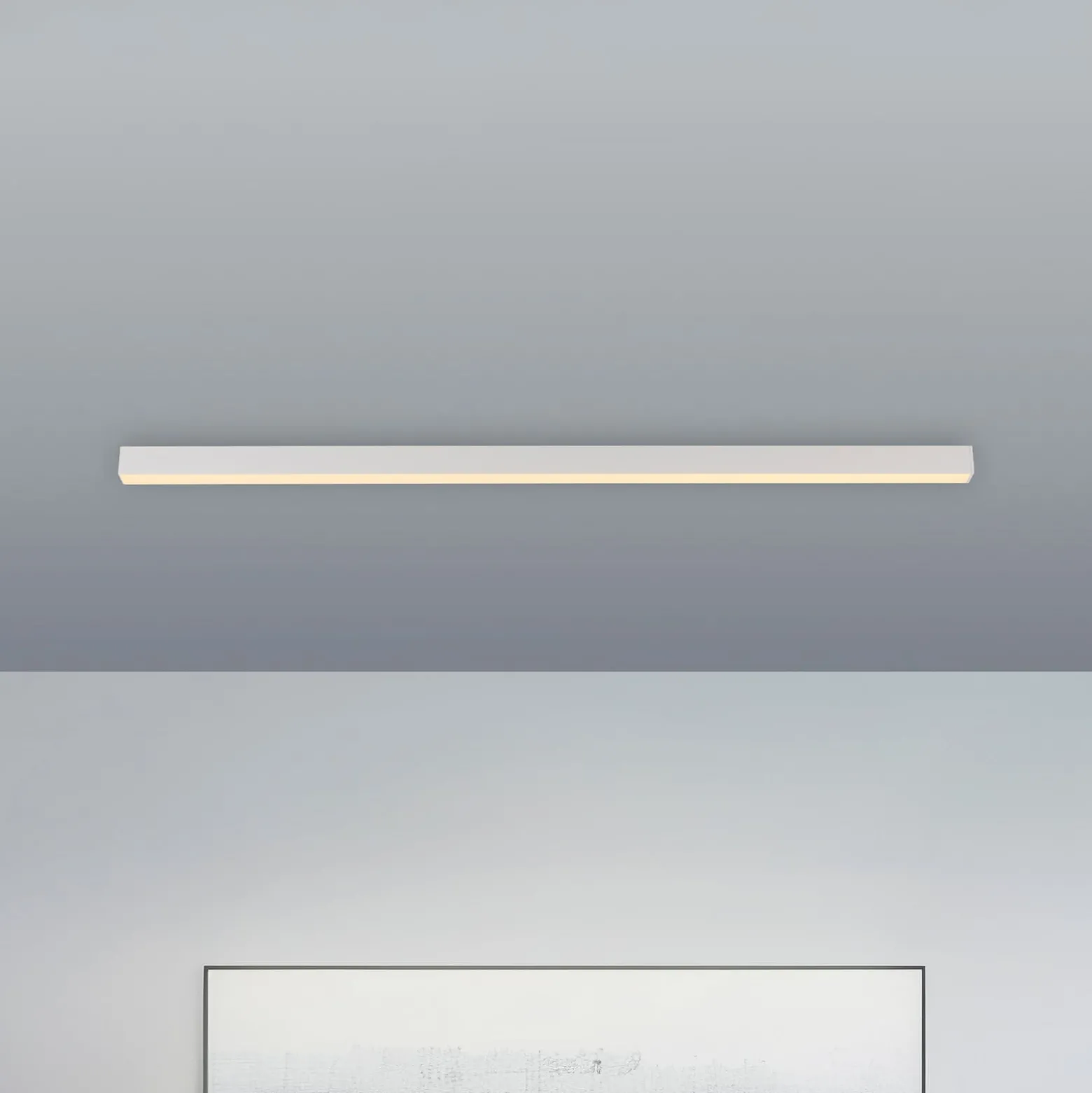 PURE LED-kattovalaisin Lines, valkoinen, 110 cm, CCT, kaukosäädin