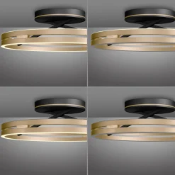 PURE LED-kattovalaisin Loop messinki/musta metalli Ø 60 cm CCT