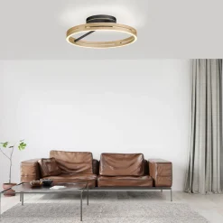 PURE LED-kattovalaisin Loop messinki/musta metalli Ø 60 cm CCT