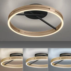 PURE LED-kattovalaisin Loop messinki/musta metalli Ø 60 cm CCT