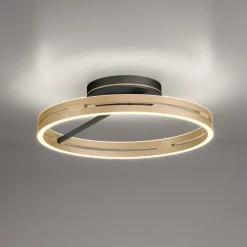 PURE LED-kattovalaisin Loop messinki/musta metalli Ø 60 cm CCT