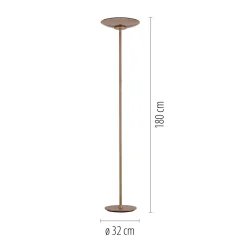 PURE LED-lattiavalaisin Moon pronssinvärinen alumiini/lasi himmennin