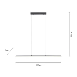 PURE LED-riippuvalaisin Lite, antrasiitti, 100 cm, CCT, himmennettävä