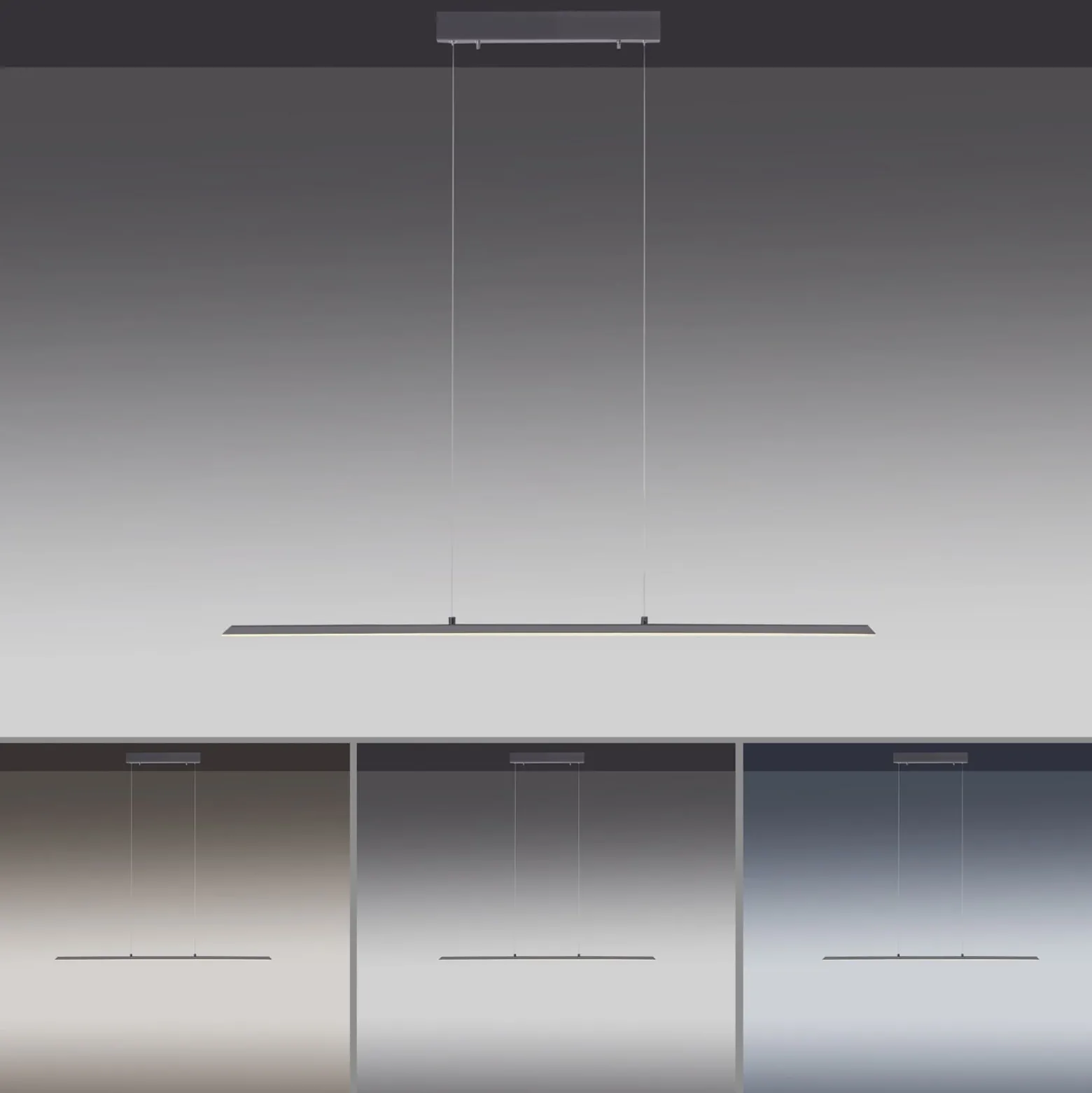 PURE LED-riippuvalaisin Lite, antrasiitti, 100 cm, CCT, himmennettävä