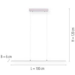 PURE LED-riippuvalaisin Lite, hopea, 100 cm, CCT, himmennettävä