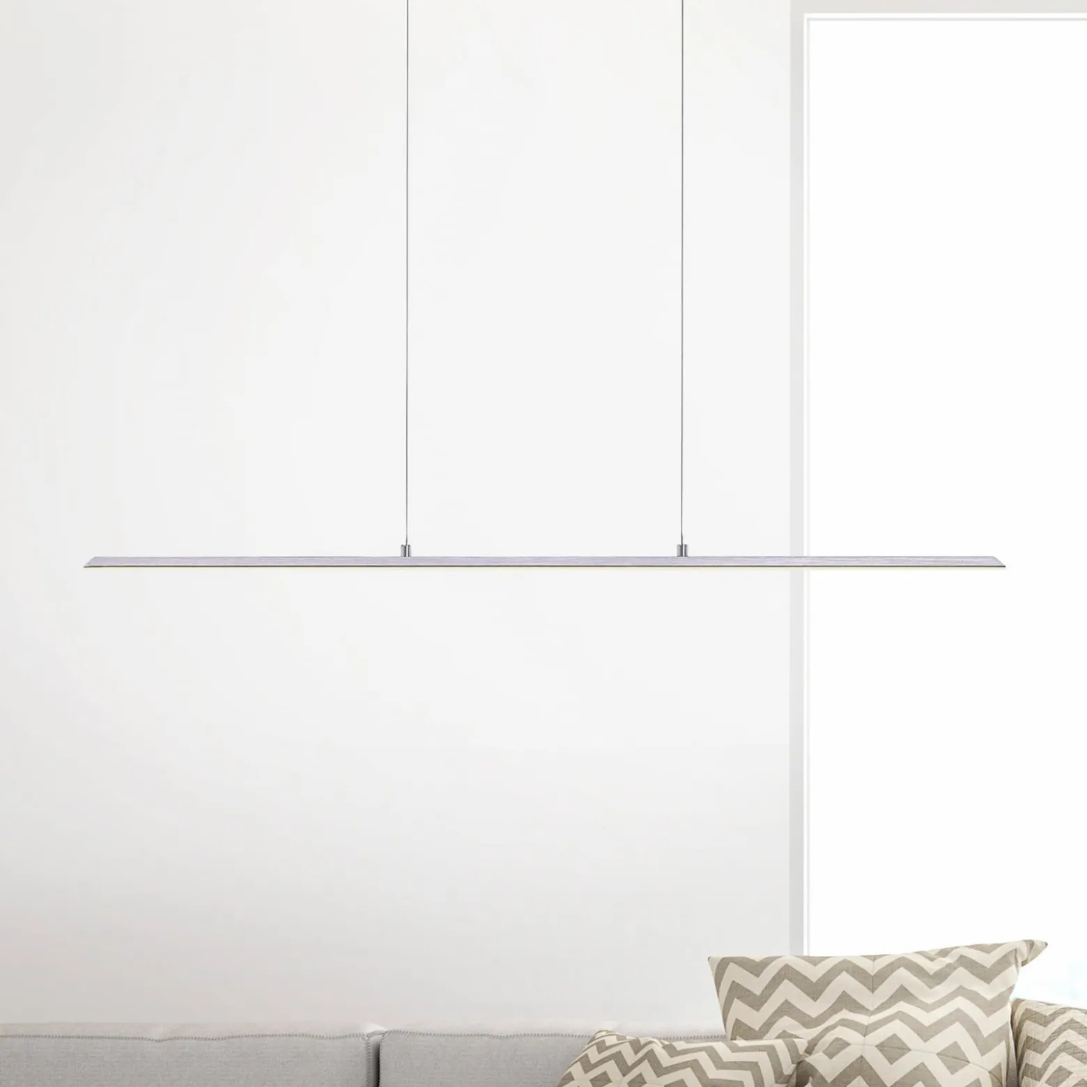 PURE LED-riippuvalaisin Lite, hopea, 100 cm, CCT, himmennettävä
