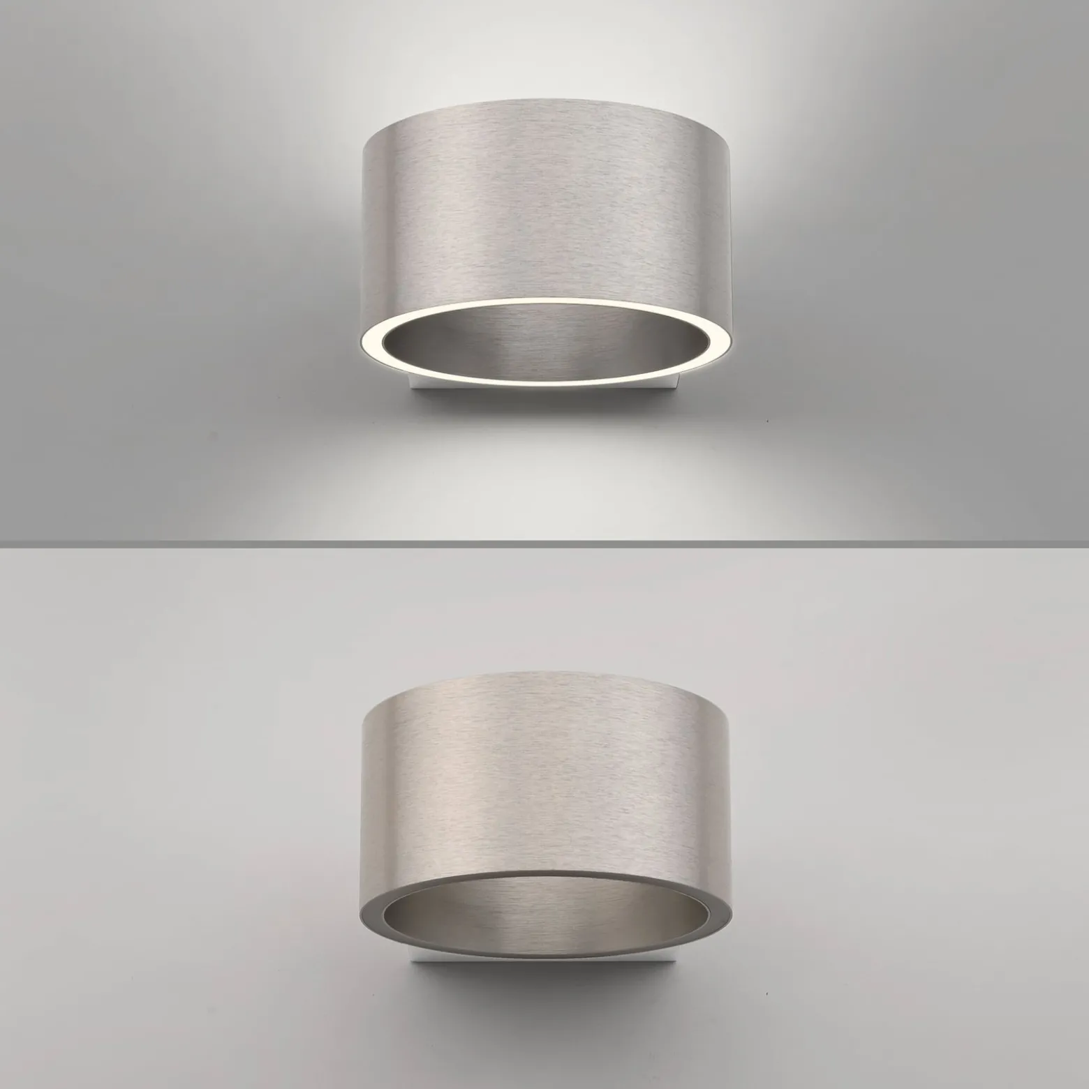 PURE LED-seinävalaisin Clipse, alumiini, alumiini, Ø 15 cm