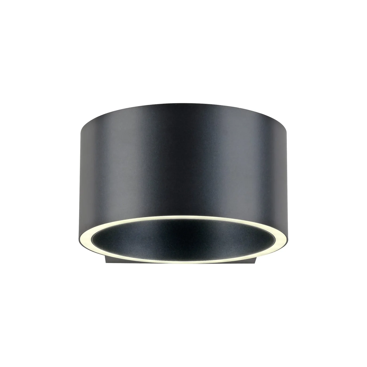 PURE LED-seinävalaisin Clipse, harmaa, alumiini, Ø 15 cm