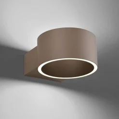 PURE LED-seinävalaisin Clipse, pronssinvärinen, alumiini Ø 15 cm