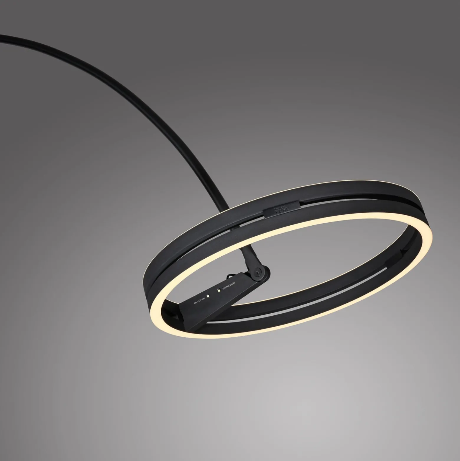PURE Loop-Bow -LED-lattiavalo, musta, ulottuvuus 290 cm, CCT