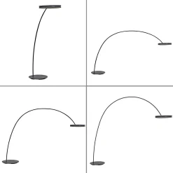 PURE Loop-Bow -LED-lattiavalo, musta, ulottuvuus 290 cm, CCT