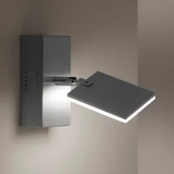 PURE Mira-LED-seinävalo, kaukosäädin, CCT alumiini