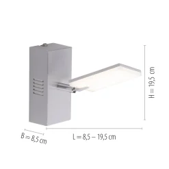 PURE Mira-LED-seinävalo, kaukosäädin, CCT alumiini