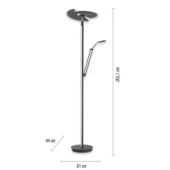 PURE Mutil -LED-lattiavalaisin, grafiitti, lukulamppu, CCT