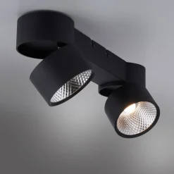 PURE NOLA -LED-kattovalaisin, 2-lamppuinen, musta