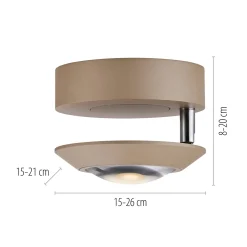 PURE Oculis -LED-kattovalaisin, pronssinvärinen, halkaisija 15 cm, rauta/lasi