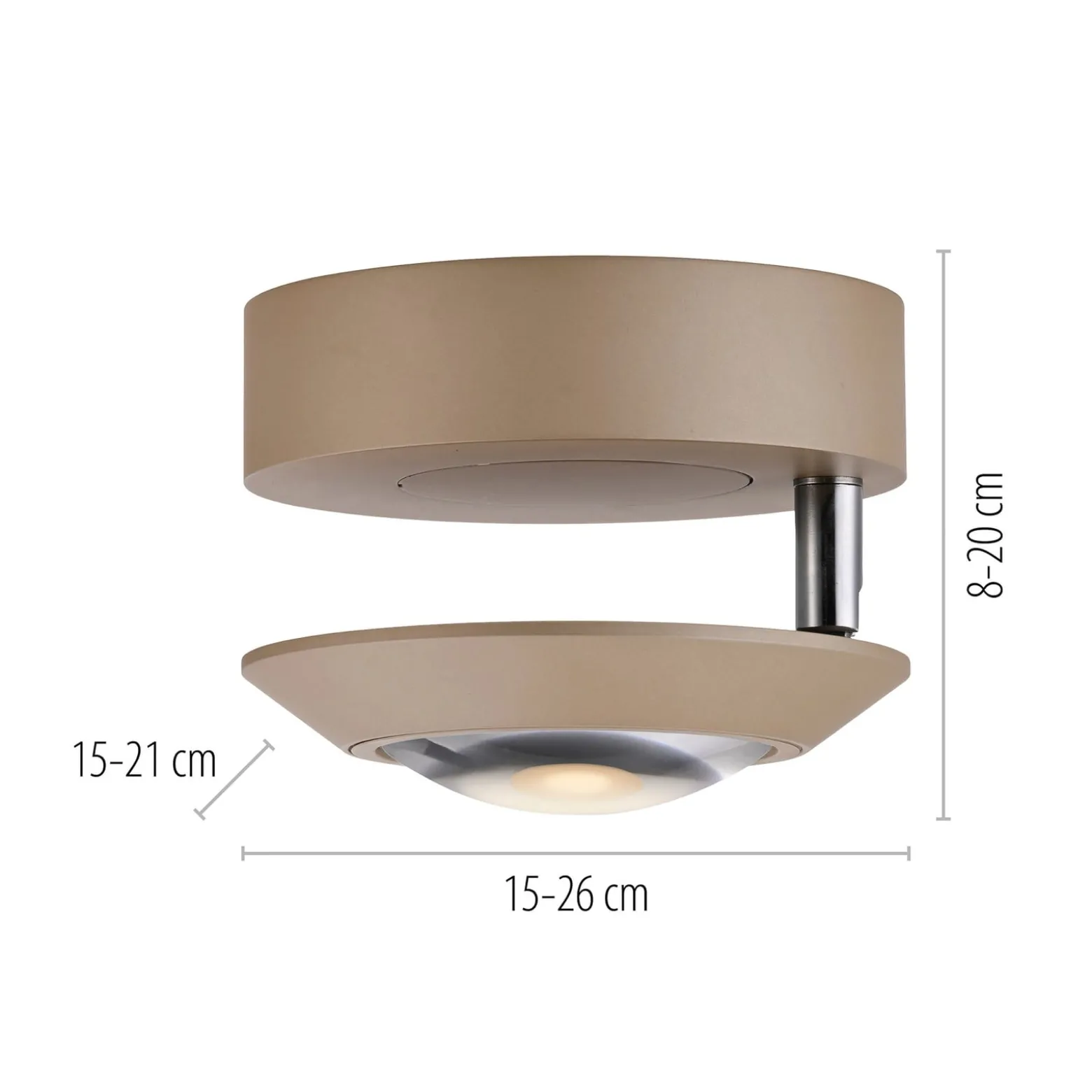 PURE Oculis -LED-kattovalaisin, pronssinvärinen, halkaisija 15 cm, rauta/lasi