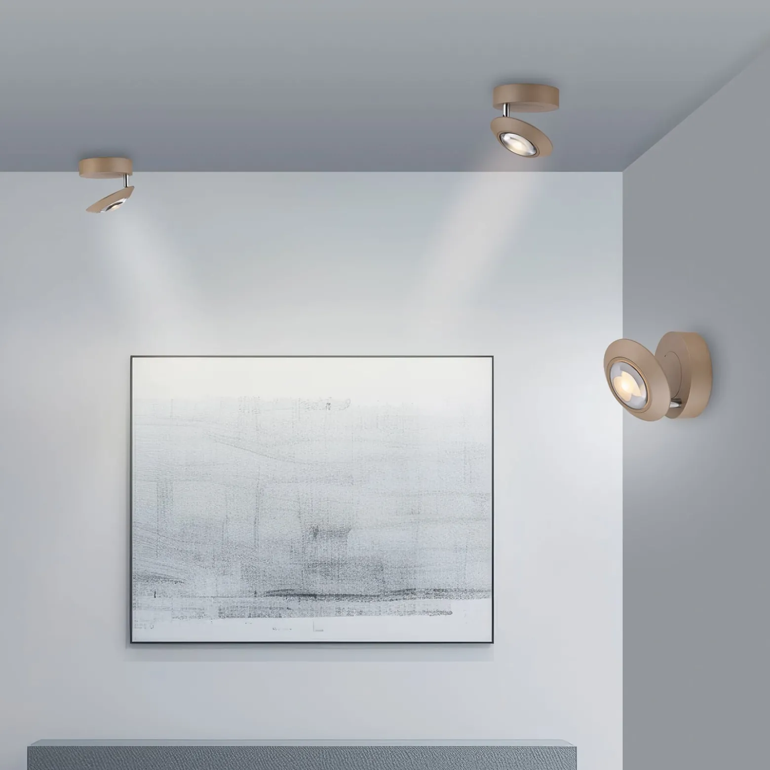 PURE Oculis -LED-kattovalaisin, pronssinvärinen, halkaisija 15 cm, rauta/lasi