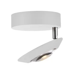 PURE Oculis -LED-kattovalaisin, valkoinen, halkaisija 15 cm, rauta/lasi
