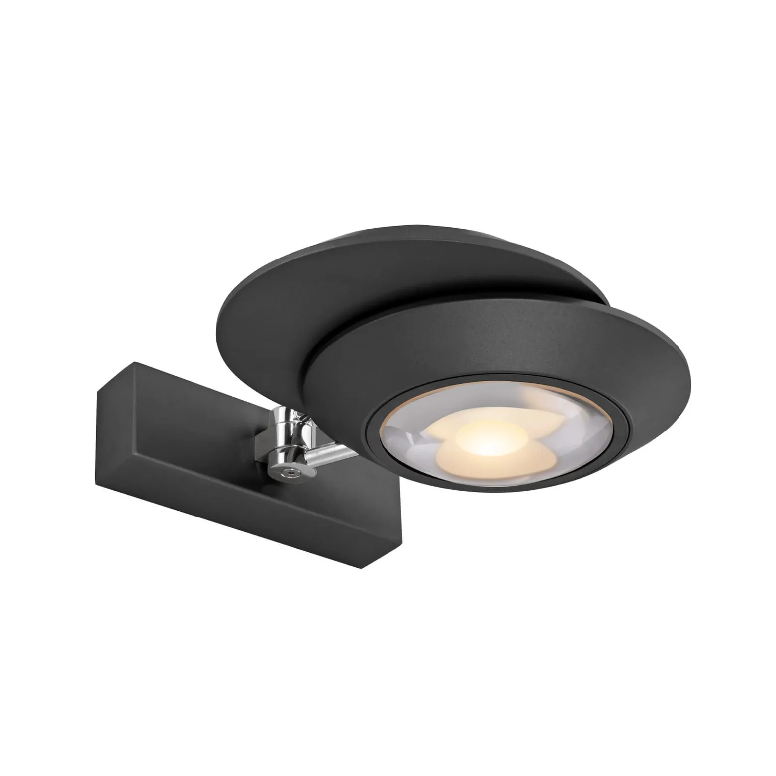 PURE Oculis -LED-seinävalaisin, musta, 30 cm, rauta/lasi, 2-lamppuinen