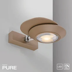 PURE Oculis -LED-seinävalaisin, pronssinvärinen, 30 cm, rauta, 2-lamppuinen