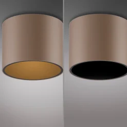 PURE Point -kylpyhuoneen LED-kattolamppu, pronssinvärinen, Ø 11 cm, IP44