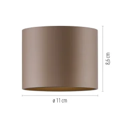 PURE Point -kylpyhuoneen LED-kattolamppu, pronssinvärinen, Ø 11 cm, IP44