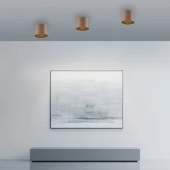 PURE Point -kylpyhuoneen LED-kattolamppu, pronssinvärinen, Ø 11 cm, IP44