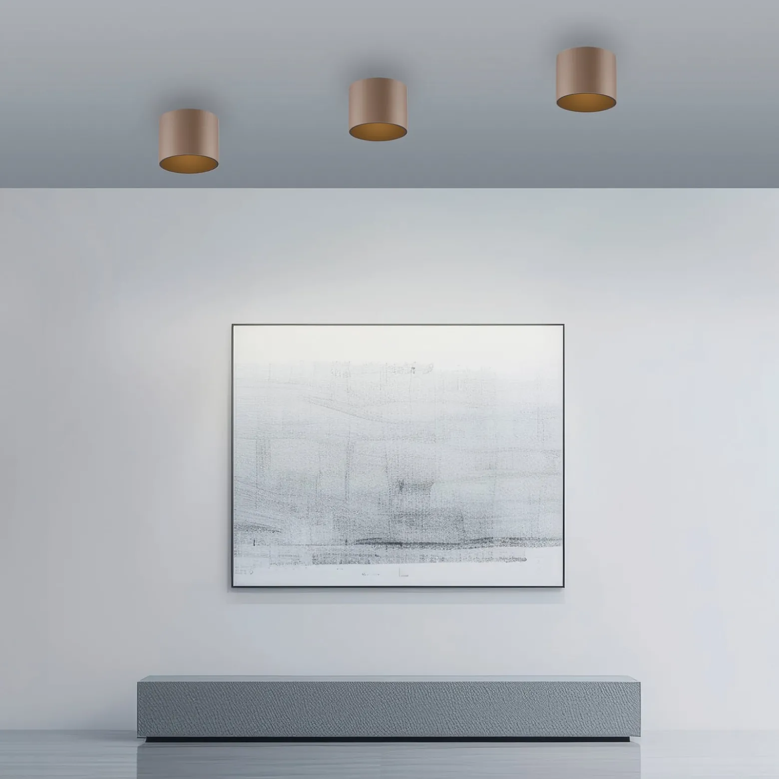 PURE Point -kylpyhuoneen LED-kattolamppu, pronssinvärinen, Ø 11 cm, IP44