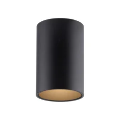 PURE Point -kylpyhuoneen LED-kattovalaisin, musta, halkaisija 6 cm, metallia,