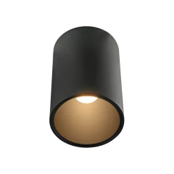 PURE Point -kylpyhuoneen LED-kattovalaisin, musta, halkaisija 6 cm, metallia,