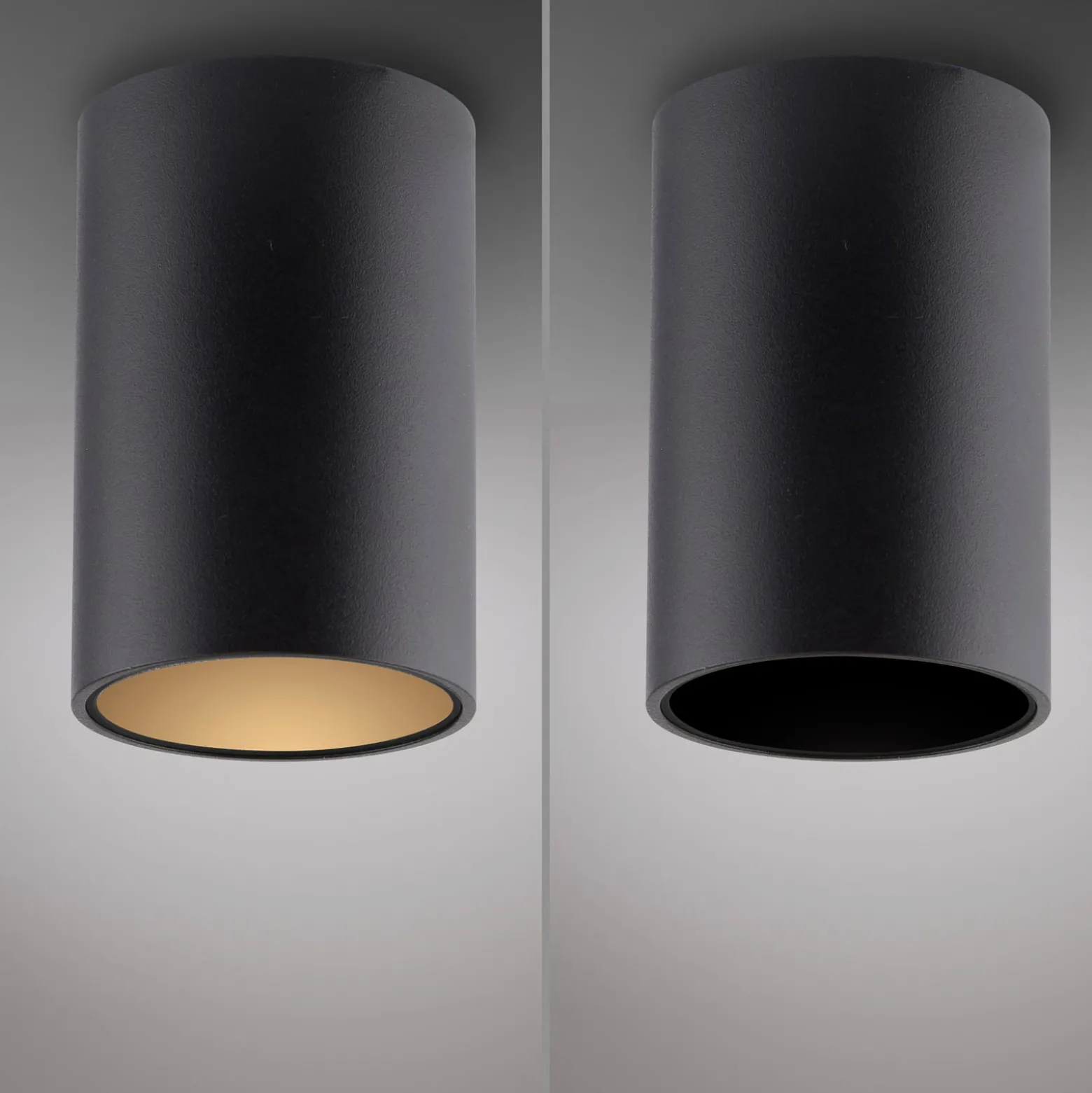 PURE Point -kylpyhuoneen LED-kattovalaisin, musta, halkaisija 6 cm, metallia,