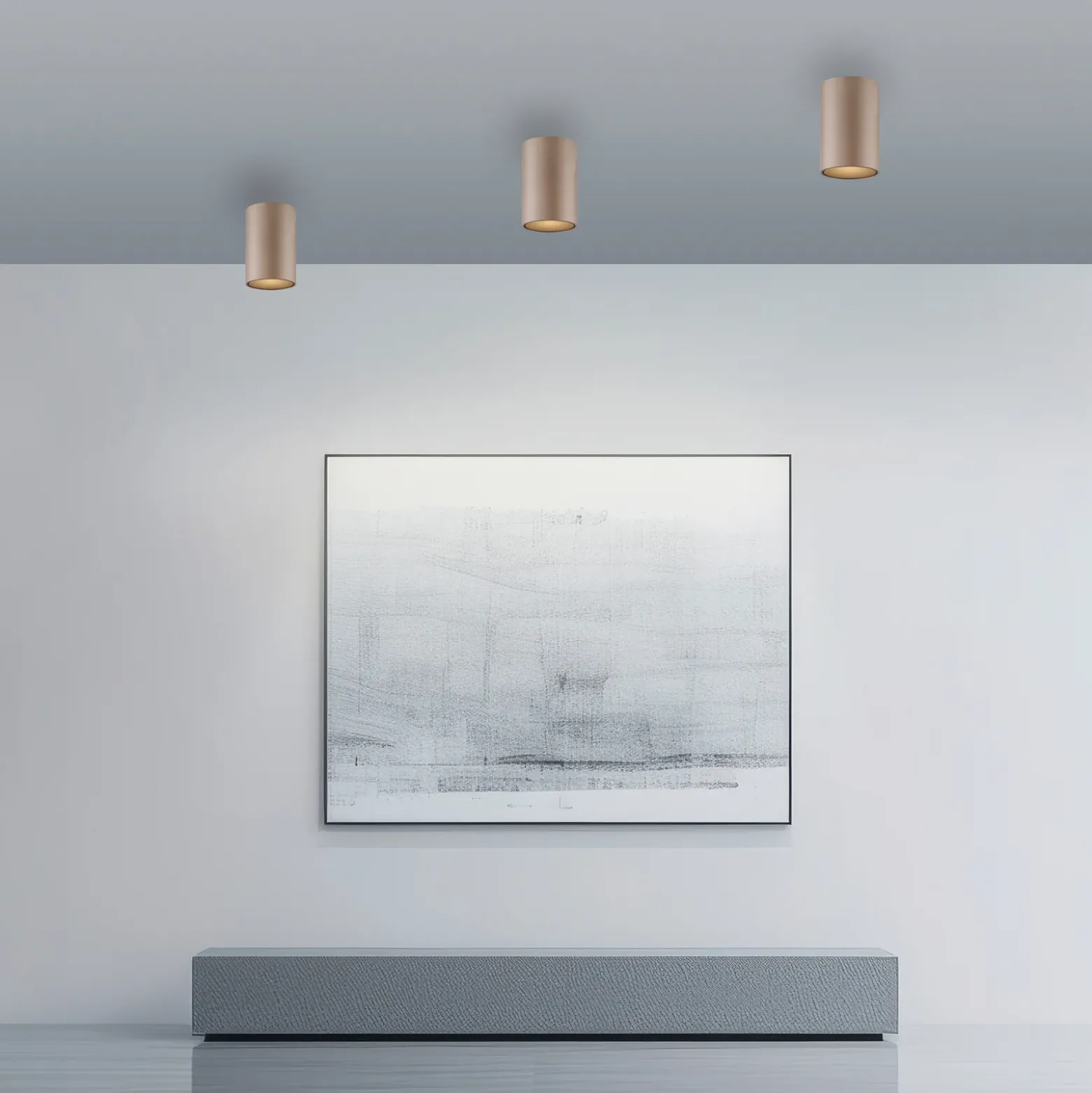 PURE Point -kylpyhuoneen LED-kattovalaisin, pronssinvärinen, halkaisija 6 cm,