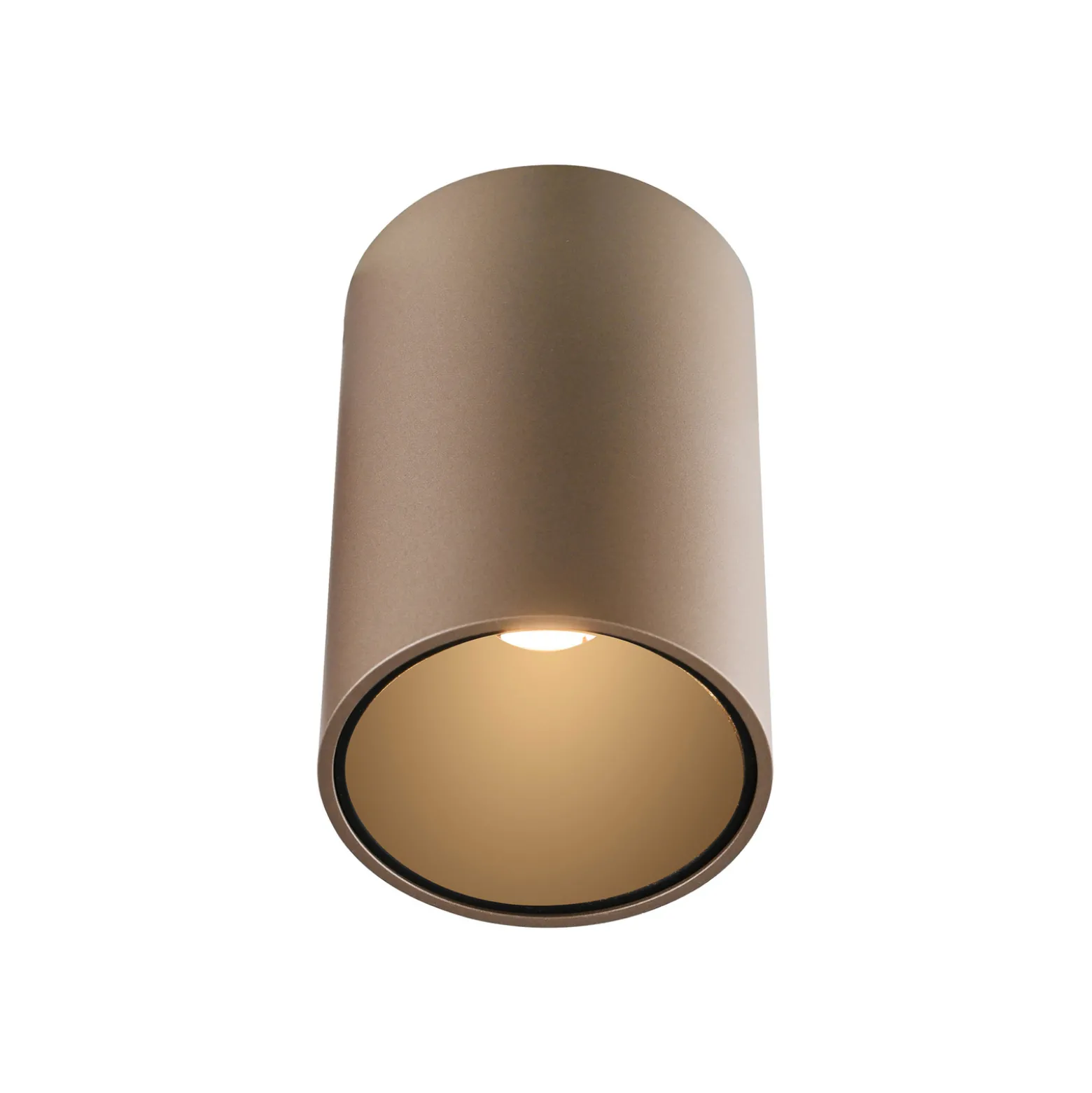 PURE Point -kylpyhuoneen LED-kattovalaisin, pronssinvärinen, halkaisija 6 cm,