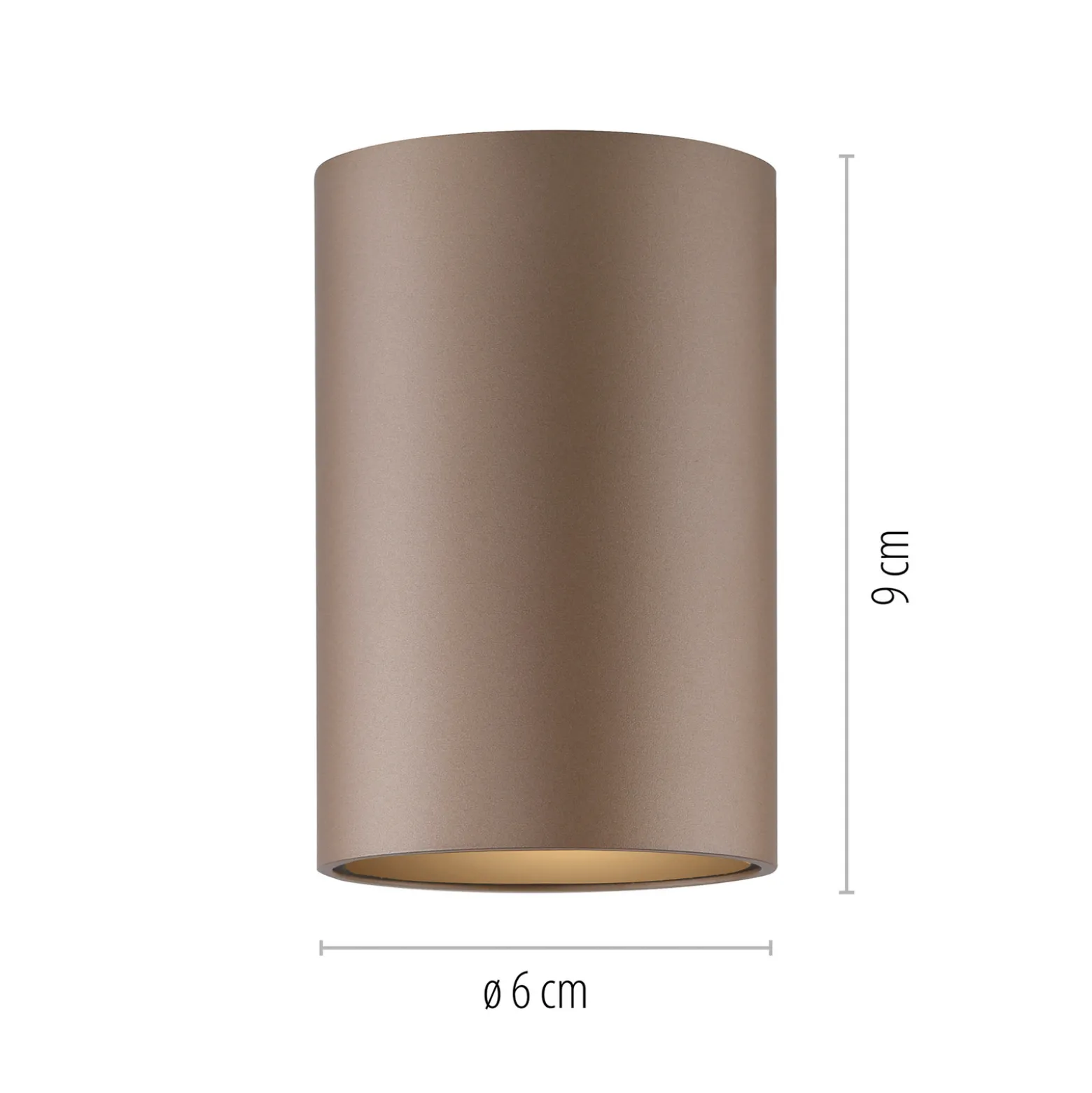 PURE Point -kylpyhuoneen LED-kattovalaisin, pronssinvärinen, halkaisija 6 cm,