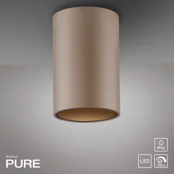PURE Point -kylpyhuoneen LED-kattovalaisin, pronssinvärinen, halkaisija 6 cm,