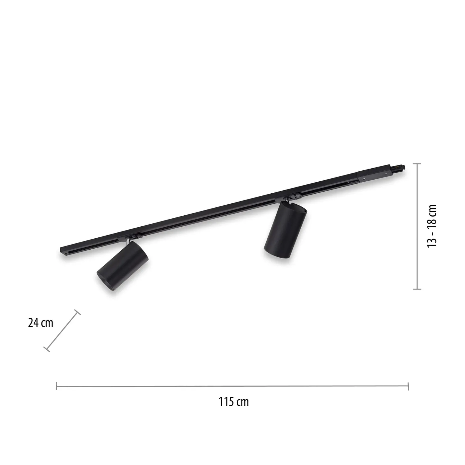 PURE Technik LED-kiskovalaisin, 2-valoinen, musta