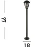 Pylväsvalaisin Bluebell, IP44, musta, korkeus 97 cm, metallia