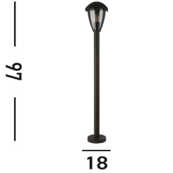 Pylväsvalaisin Bluebell, IP44, musta, korkeus 97 cm, metallia