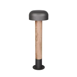 Pylväsvalaisin Fraser, harmaa/puunvärinen, alumiini, IP54, korkeus 84,5 cm