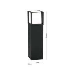 Pylväsvalaisin Henry, musta, korkeus 60 cm, alumiini/ruostumaton teräs