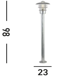 Pylväsvalaisin X Conrad, hopea, IP44, korkeus 51 cm, terästä