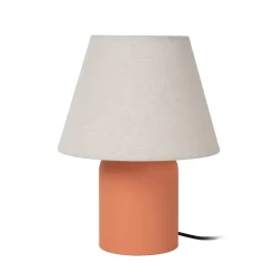 Pöytälamppu Macia, terrakotta/luonnonväri 27 cm keraaminen/kangas