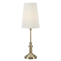 Pöytälamppu Noble, messinkivärinen/luonnonvalkoinen, korkeus 56 cm, kangas