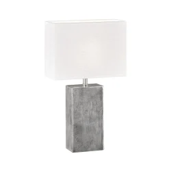 Pöytävalaisin Amiens, valkoinen/nikkeli, korkeus 50 cm, pellava/metalli